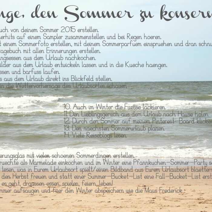 Der Sommer ist noch nicht vorbei! Mit meiner “Sommer-Konservierungs-Liste” inkl. FREEBIE