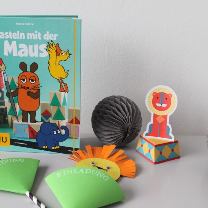 DIY Einladungen und ein Spiel für den Zirkus-Kindergeburtstag – dank “Basteln mit der Maus”.