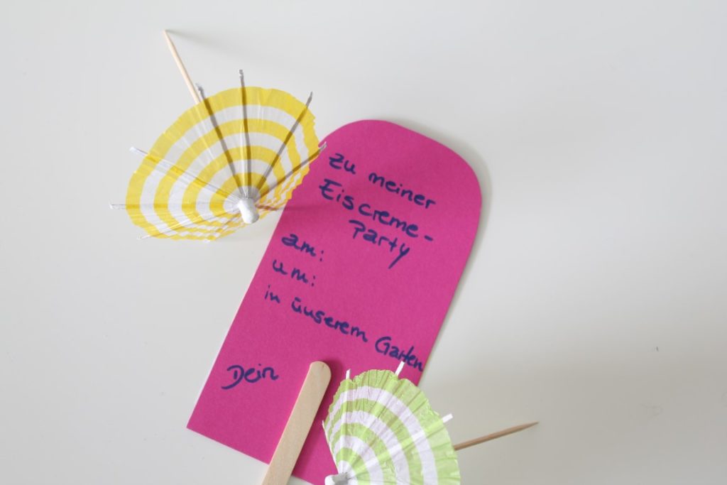 DIY Einladung Eiscreme Party Sommerparty Kinder Jules kleines Freudenhaus