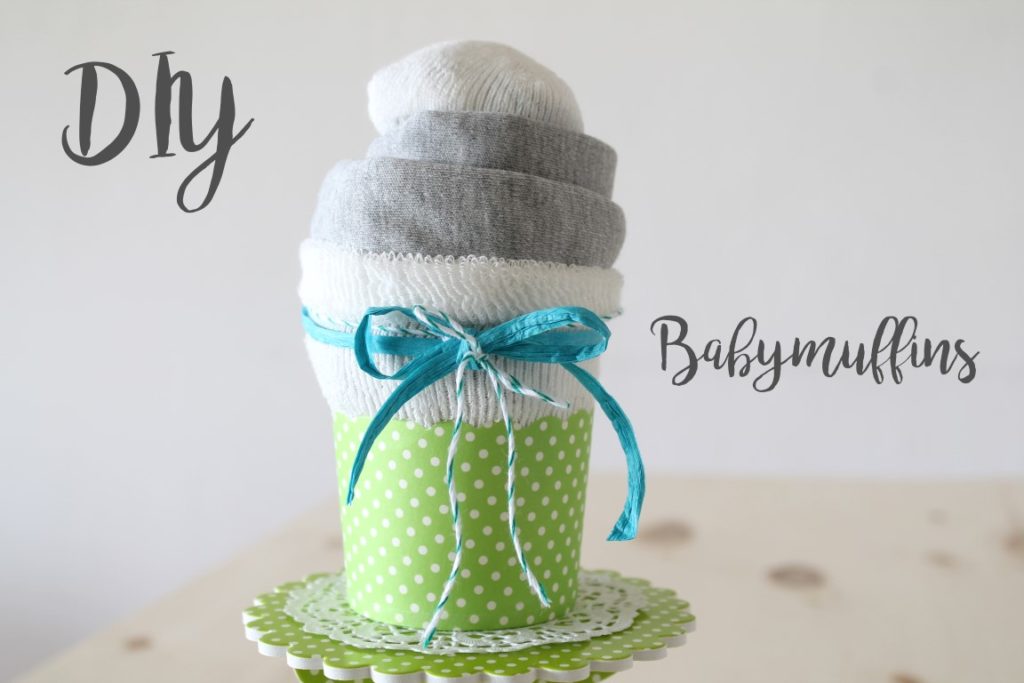 DIY Babymuffin Geschenk zur Geburt statt Windeltorte