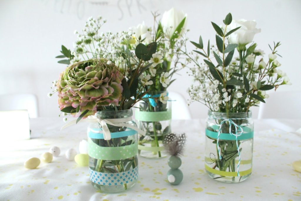 Taufe Junge Deko DIY Idee Geschenkidee Blumen Tischdeko Jules kleines Freudenhaus