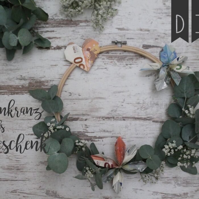 DIY Blumenkranz als Geldgeschenk