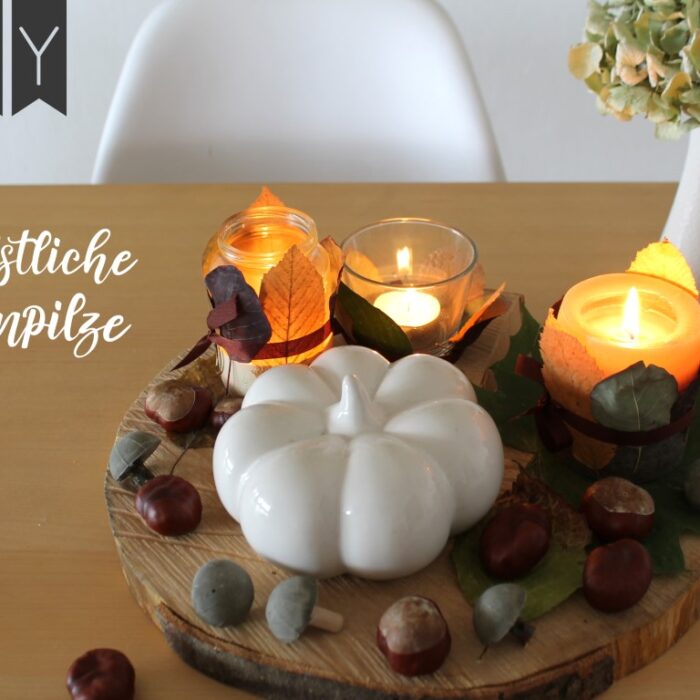 DIY Upcycling Herbstdeko: Betonpilze