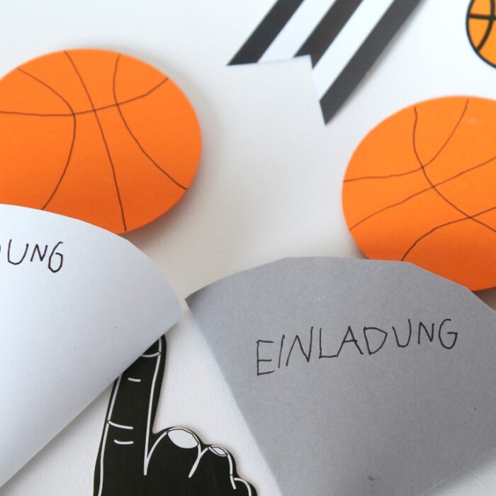 DIY Einladungen zur Basketball Mottoparty