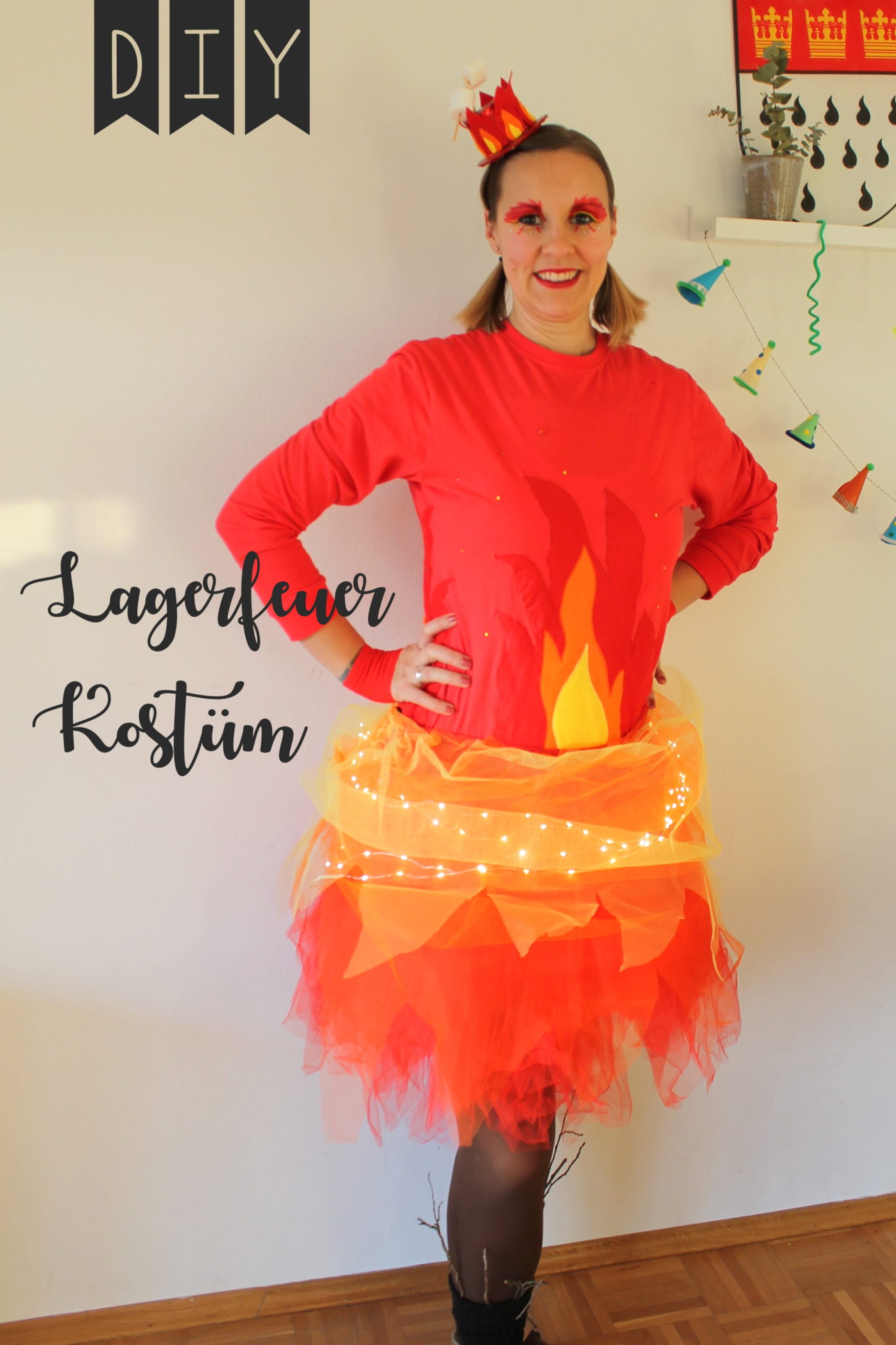 DIY Kostüm Lagerfeuer und PastellClown Jules kleine Freuden