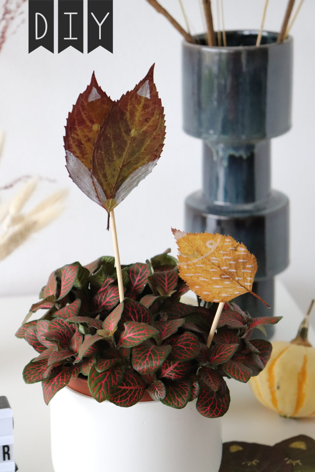 DIY Laubtiere aus Blättern basteln