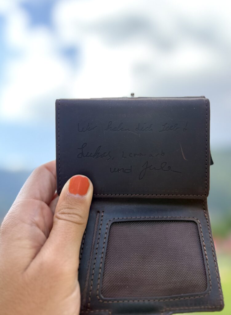 Geldbörse personalisiert Holzzeug